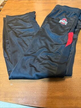 Ohio State Black Athletic Track Pants with Red Accent